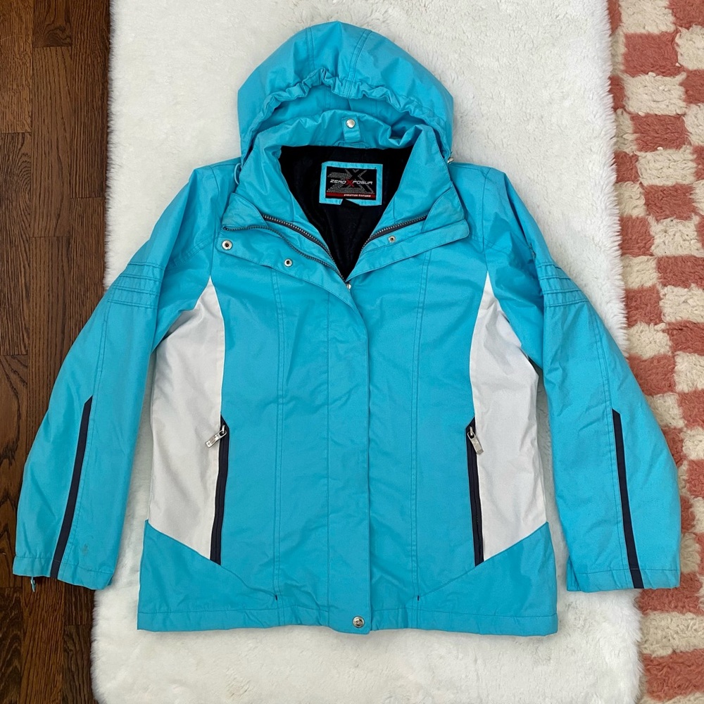 Zero XPosur Women’s Ski Parka Coat | Snowboard Jacket | Teal & White